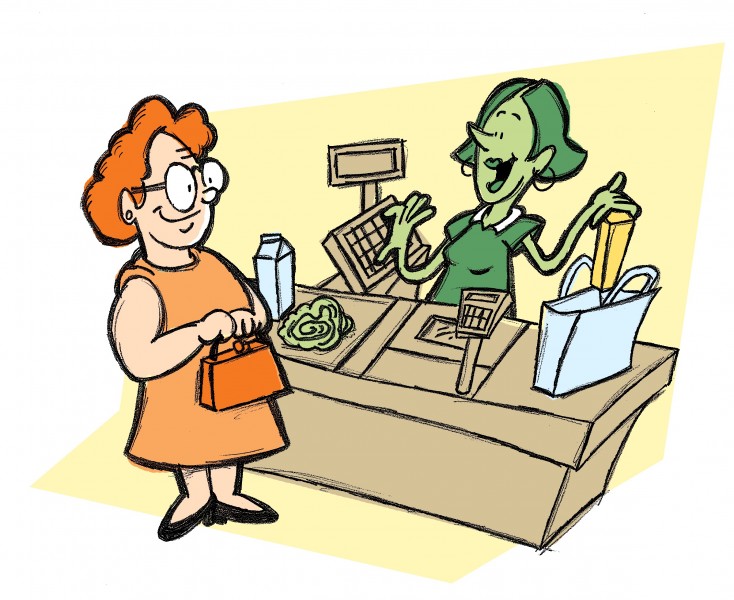 Cashier and Customer
