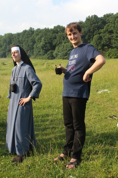 A nun and a deacon in a Catholic camp for children (vacations with God), June 2012, picture 125