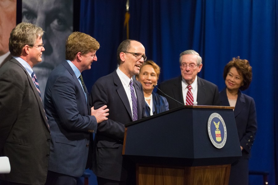 Edward M. Kennedy Jr., Patrick J. Kennedy, Thomas Perez, Alexis Herman, Bill Brock, and Elaine Chao, 2015