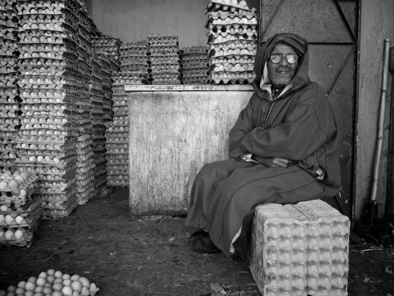Egg man of Marrakesh, Morocco