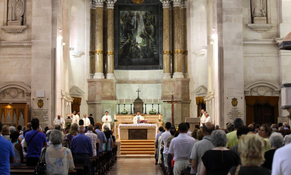 inside the Basilica of Our Lady of the Rosary, Fatima, Portugal, Europe, August 2013, picture 6