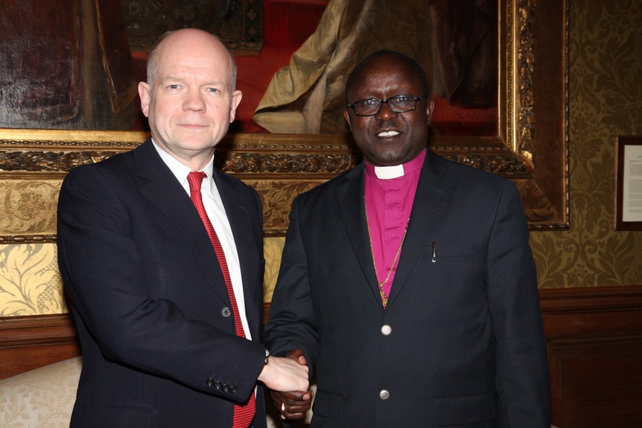 Foreign Secretary William Hague with the Archbishop of Congo, The Most Rev. Henri Isingoma in London, 19 March 2013