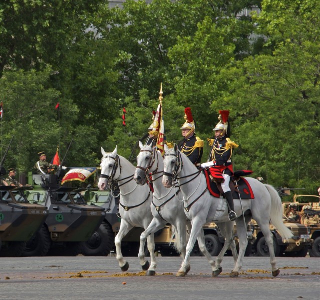 Garde à l'étendard du Régiment de cavalerie de la Garde Républicaine, 14 juillet 2012 Paris