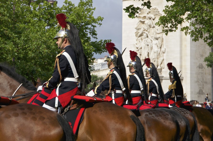 Garde Républicaine arc de Triomphe 14 juillet 2012