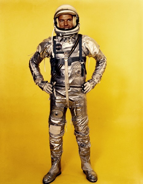 Gordon Cooper posing in Project Mercury suit