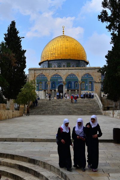 In front of Dome of the Rock