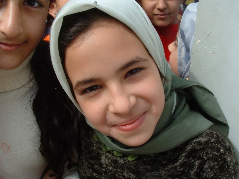 Iraqi girl smiles