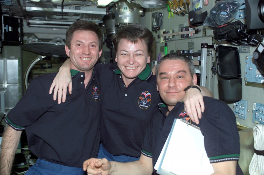 ISS-05 crewmembers in the Zvezda Service Module