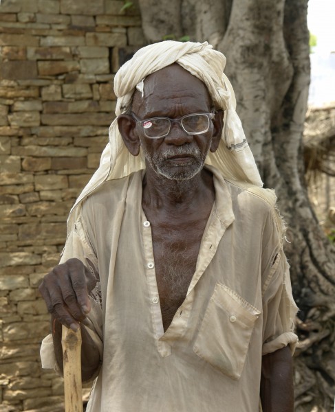 Old man near Jaura, M.P., India