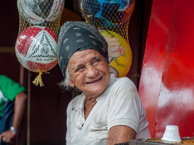 Old woman selling