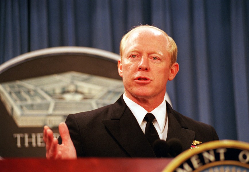 Rear Adm. Robert F. Willard, U.S. Navy at a noon Pentagon press conference on Jan. 1, 2000