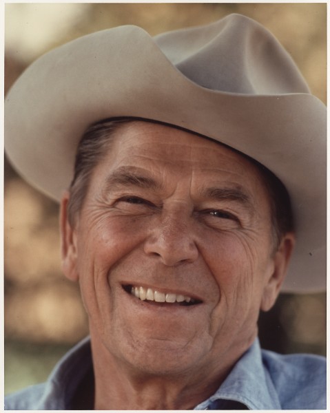 Ronald Reagan with cowboy hat 12-0071M original