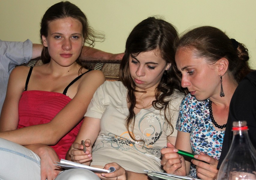 three girls-animators in a Catholic camp, photo 29