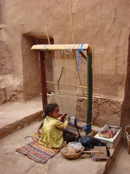 Young girl working