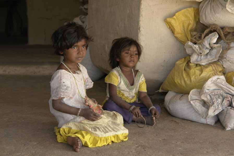 Young Indian girls, Raisen district, Madhya Pradesh, India
