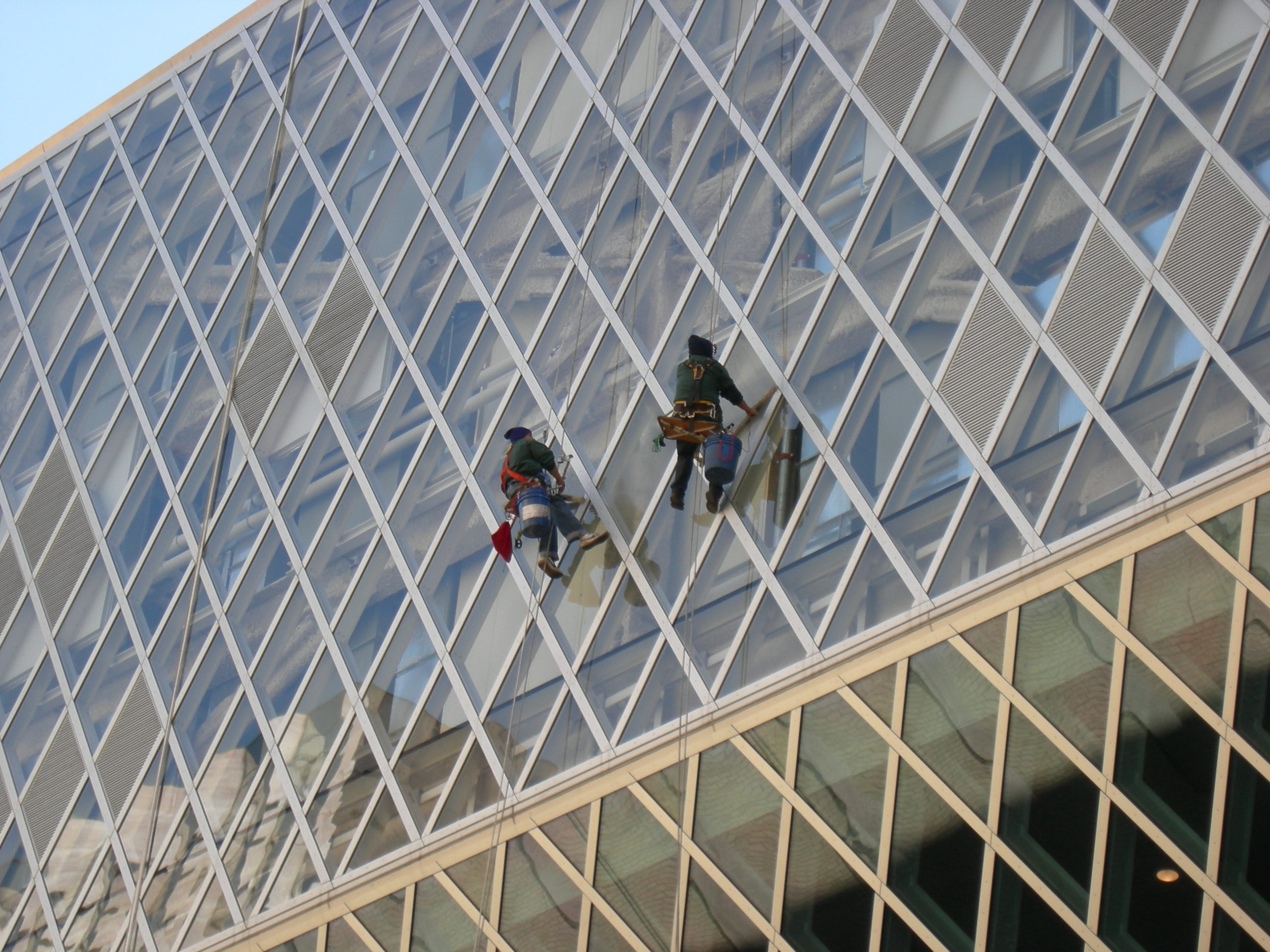 Seattle Public Library window washers 02