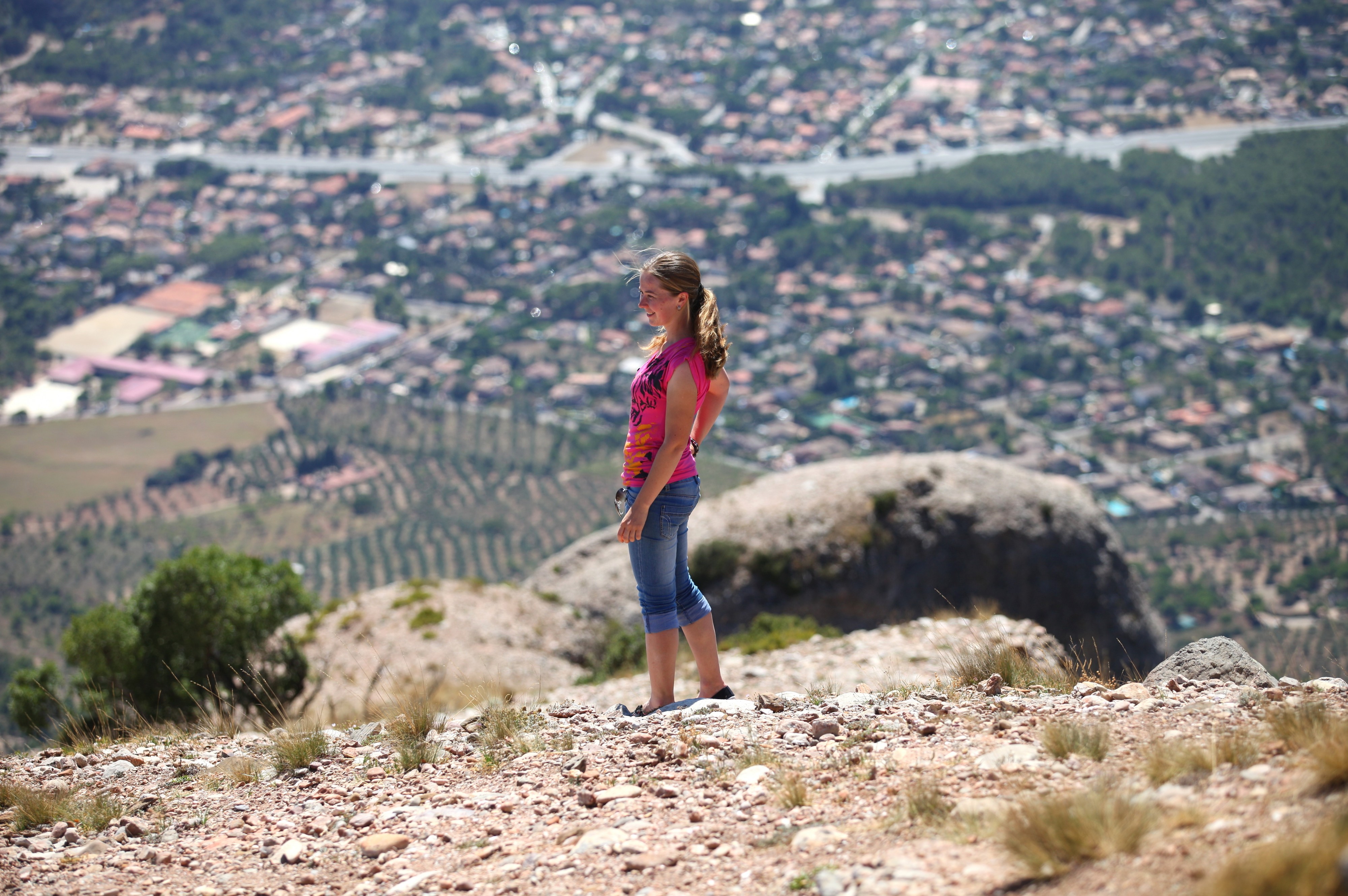 a girl on Montserrat mountain, Catalonia, Spain, August 2013