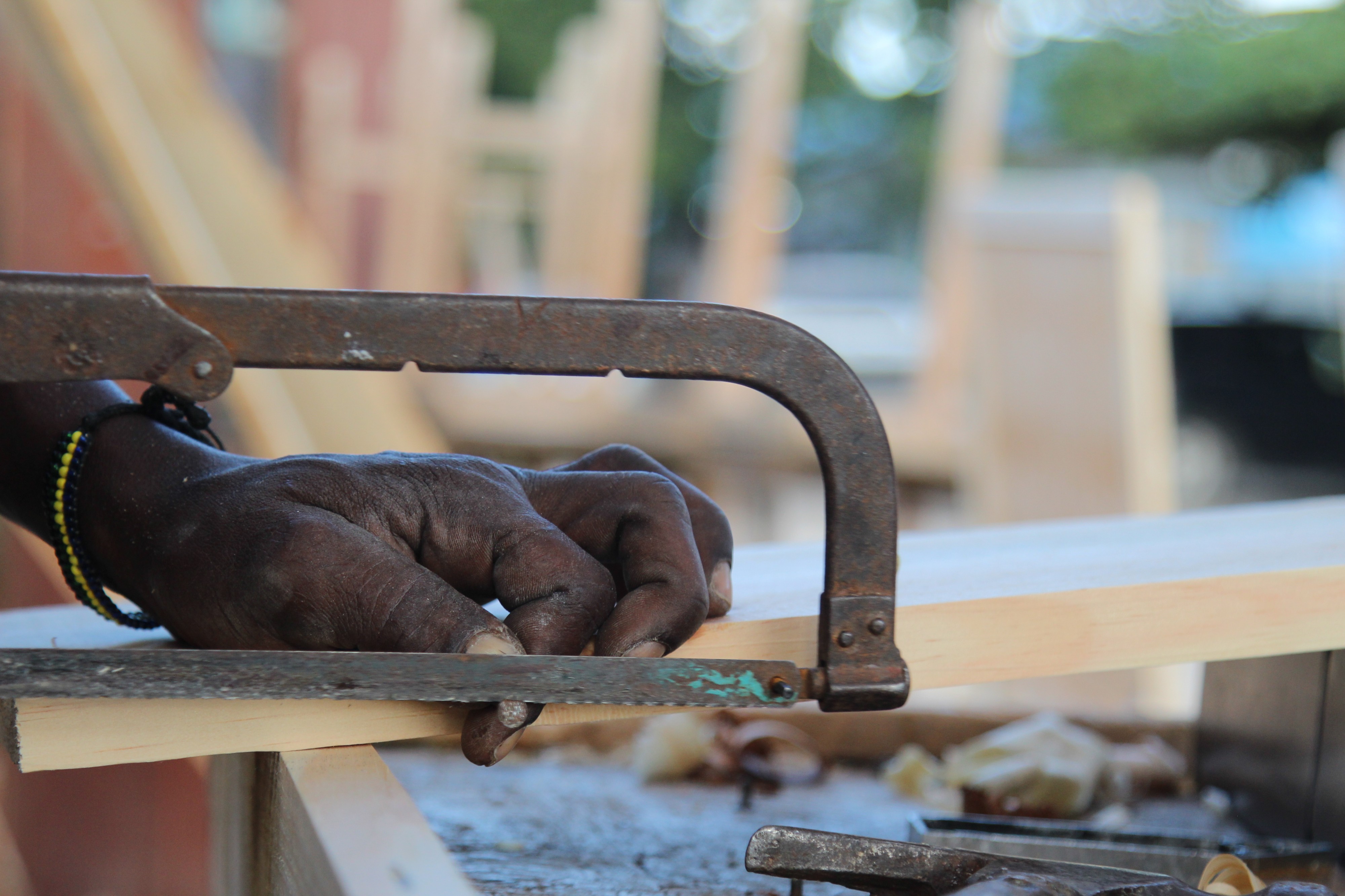 Carpenter in working process