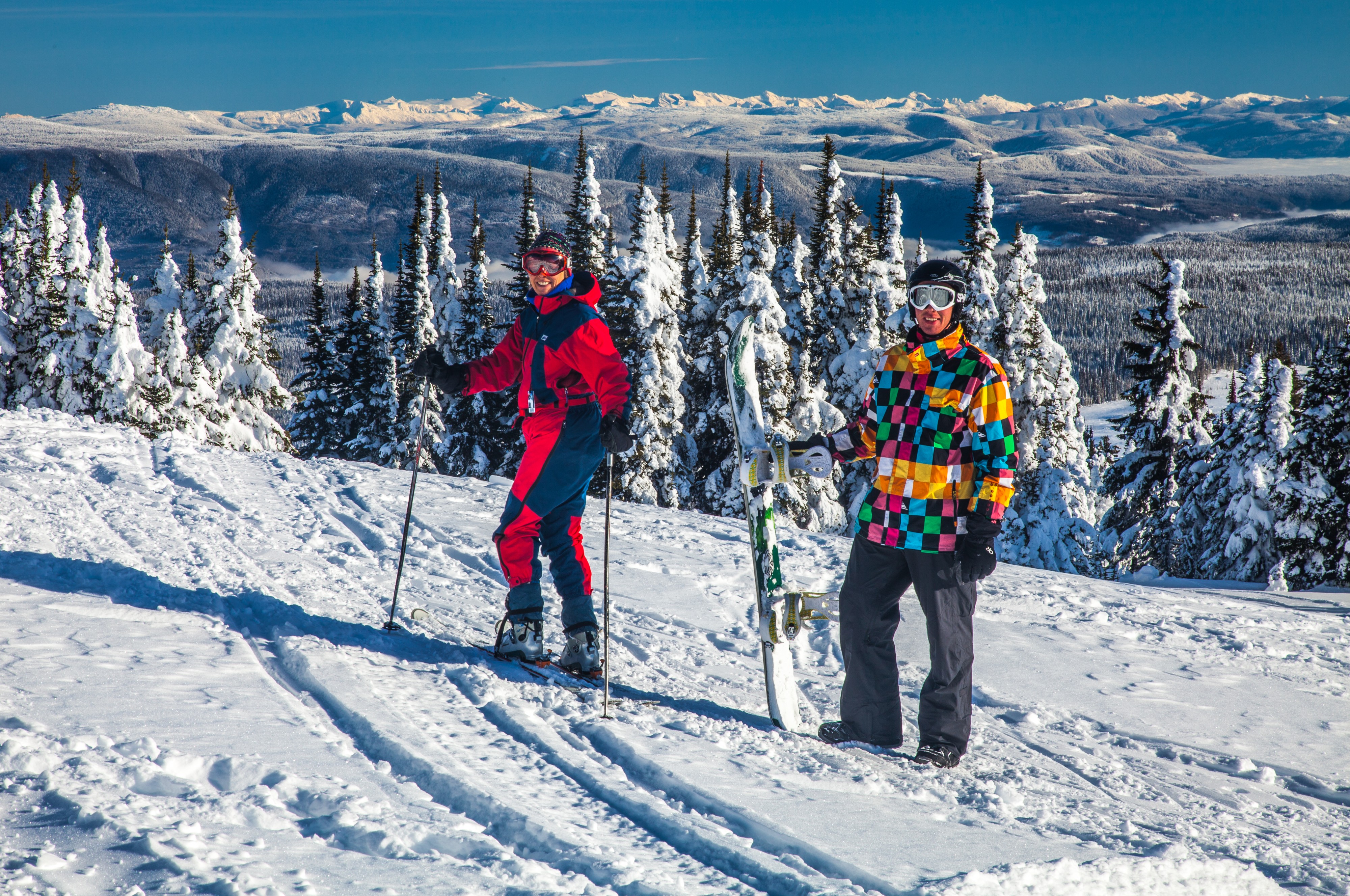 Christmas Day 2009, Family ski day at Sun Peaks - Joan & Scott overlooking the Monashee Mtns (13653719374)