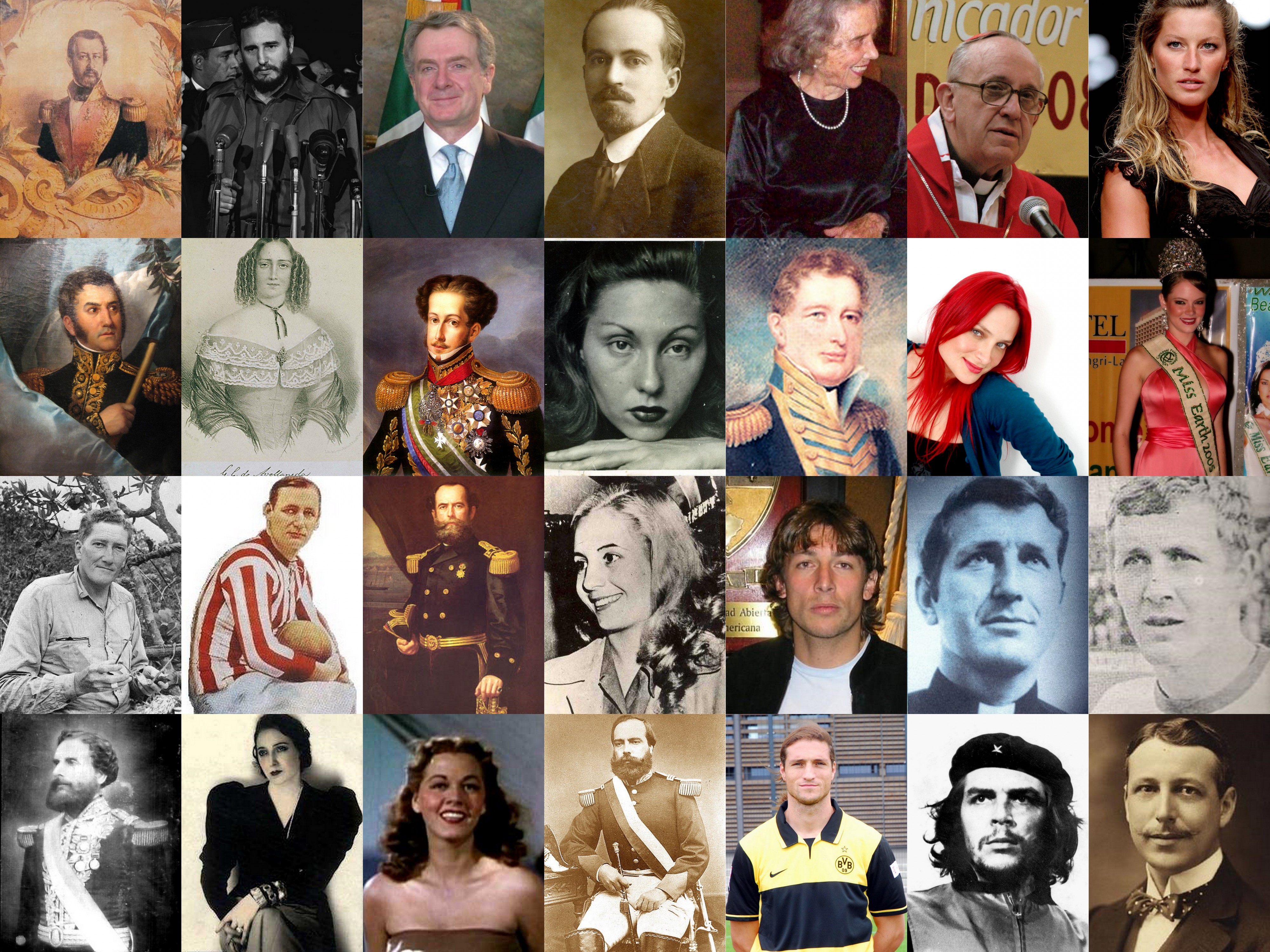 Collage of White Latin Americans