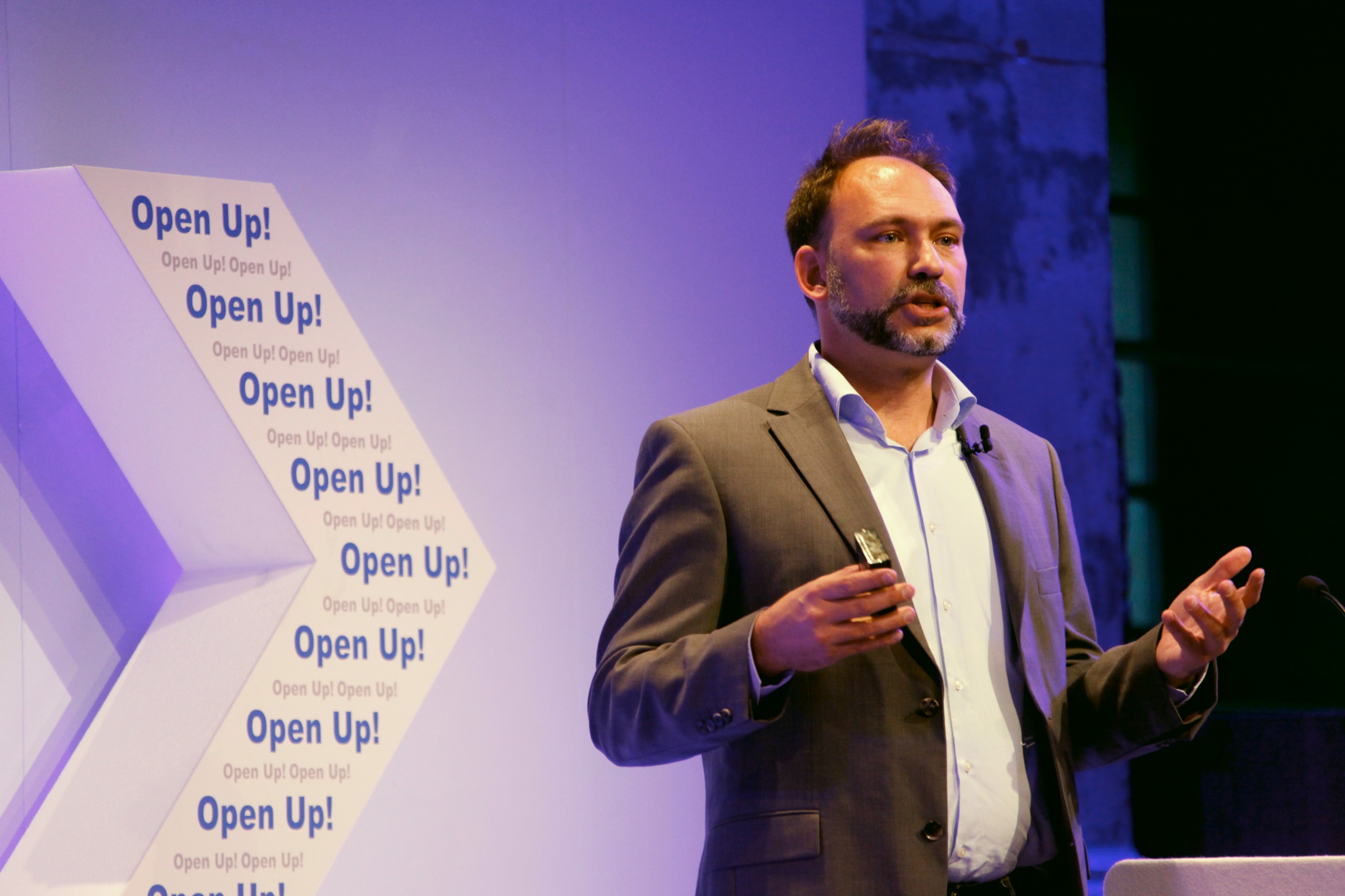 Gustav Praekelt speaking at Open Up! (8182408172)