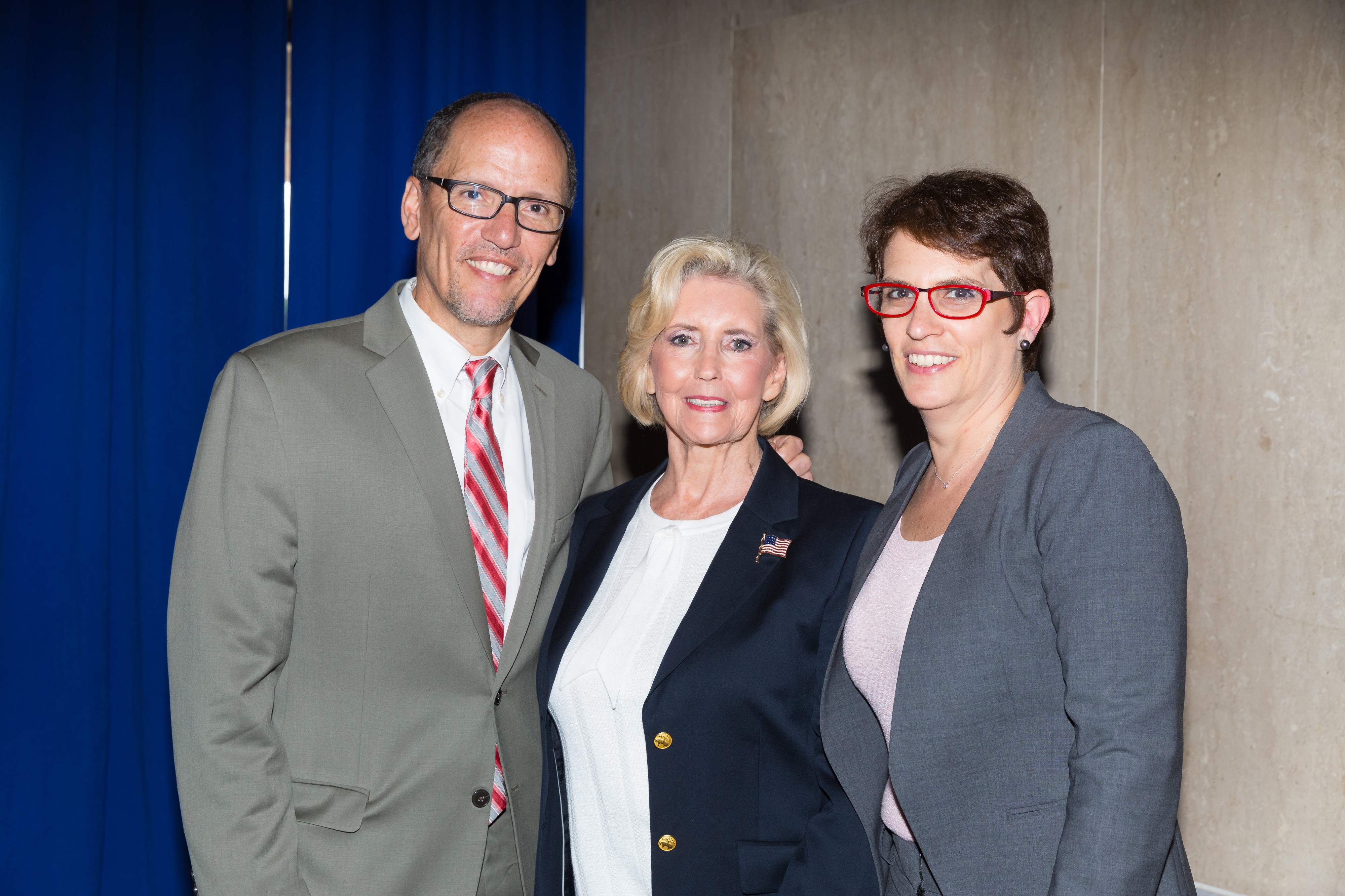 Thomas Perez, Lilly Ledbetter and Sharon Block, 2015