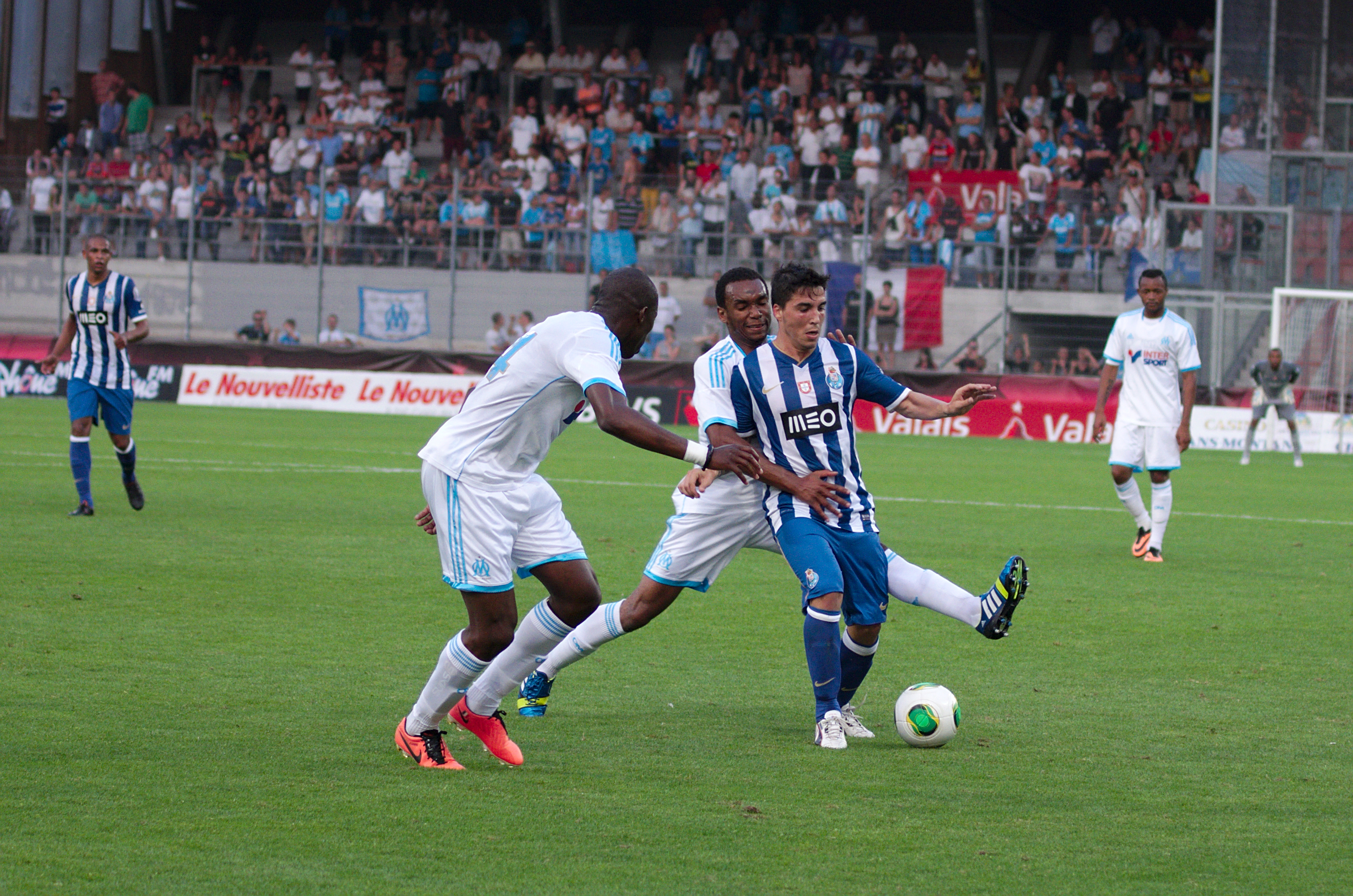 Valais Cup 2013 - OM-FC Porto 13-07-2013 - Rod Fanni, Rafidine Abdullah et Josué