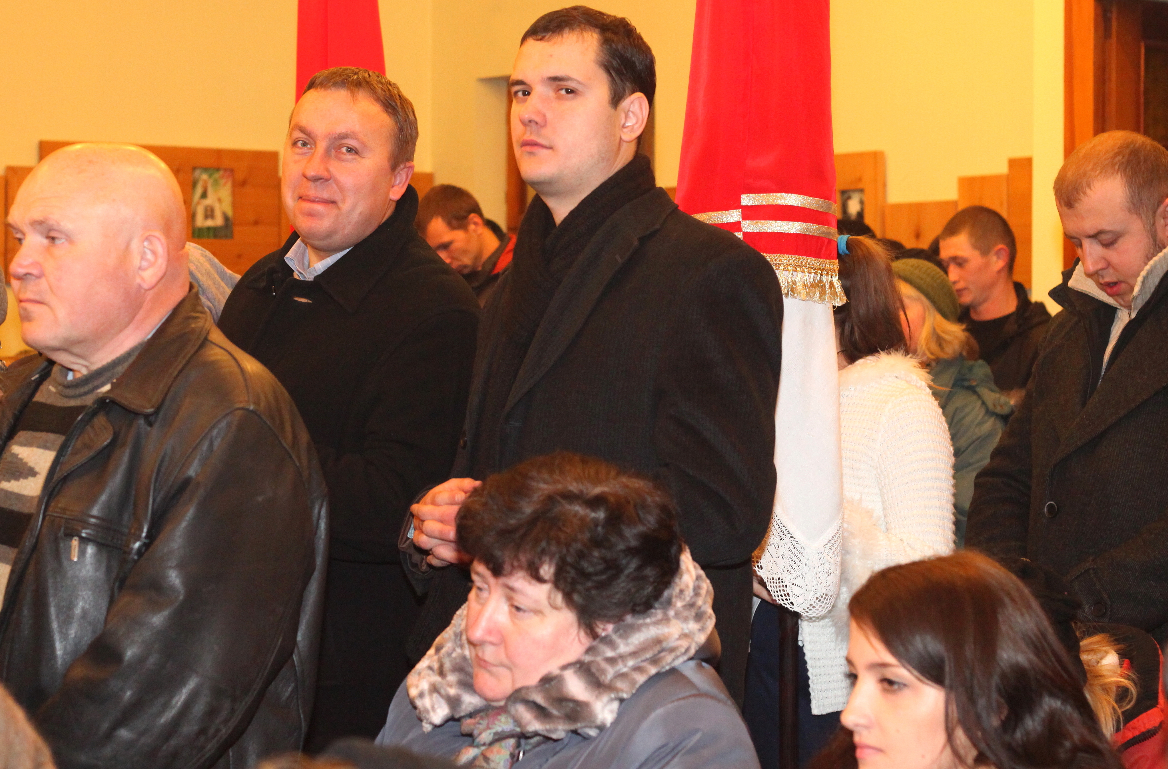 Catholic people gathered at the Holy Mass