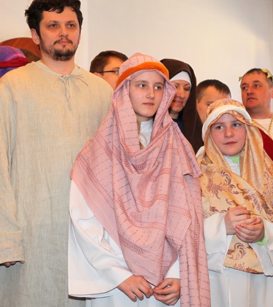 Catholic people who have just acted in the Passion of the Christ performance