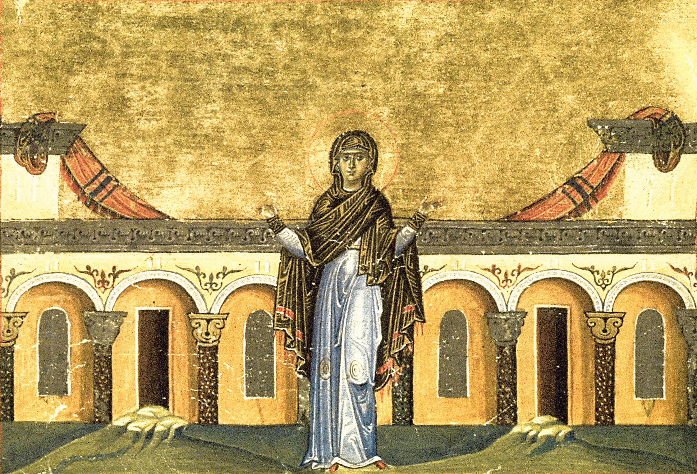 Righteous Syncletica of Alexandria (Menologion of Basil II)