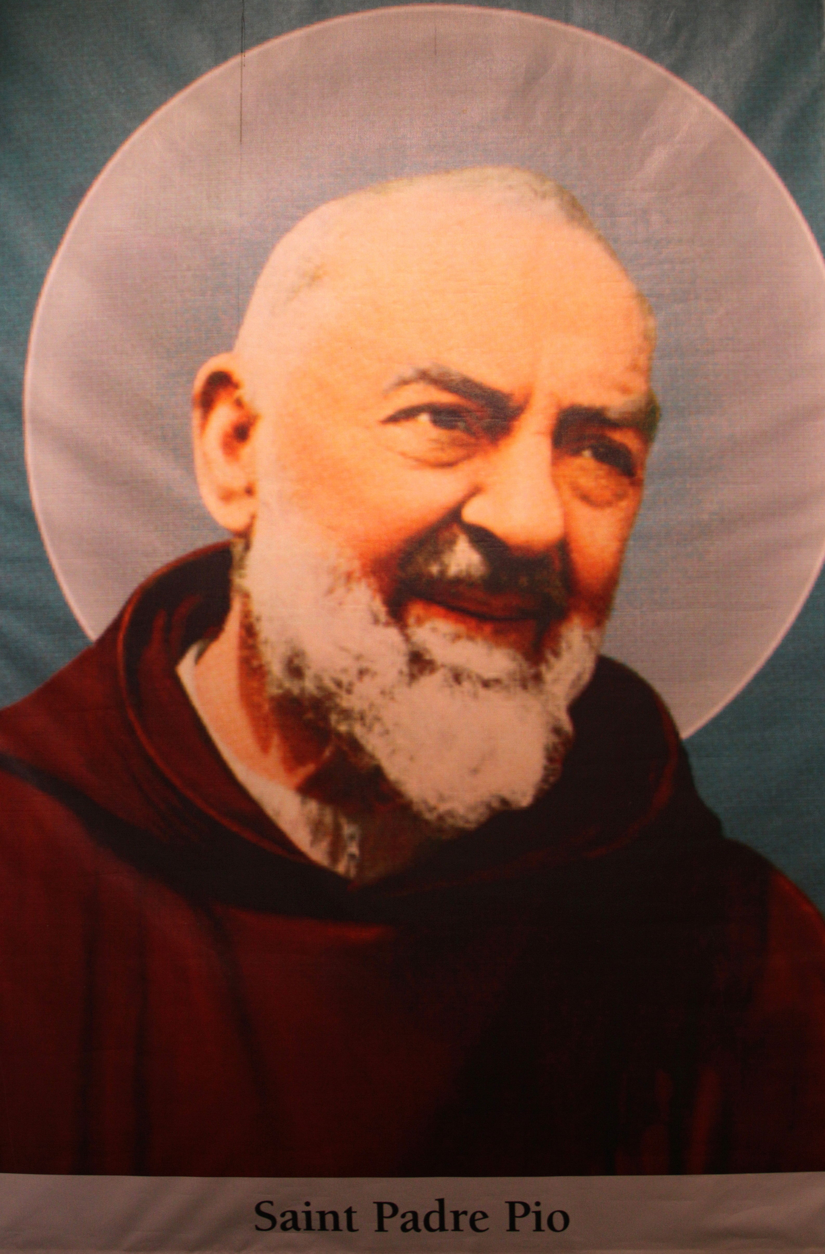 saint Padre Pio. All Christians in heaven are considered to be saints.