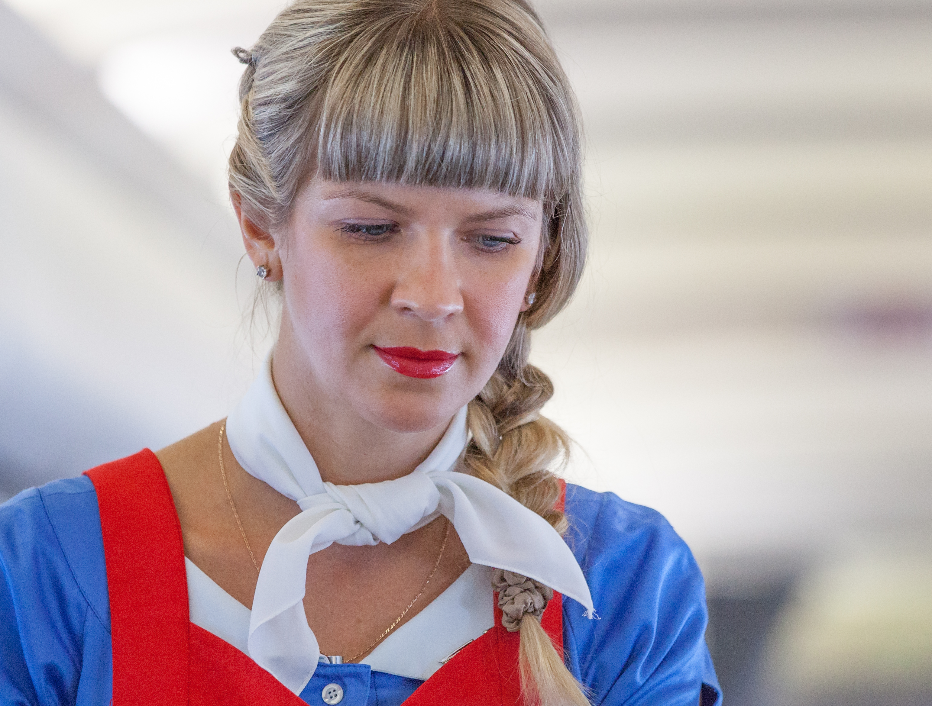 a cute stewardess photographed in August 2014, photo 2/2