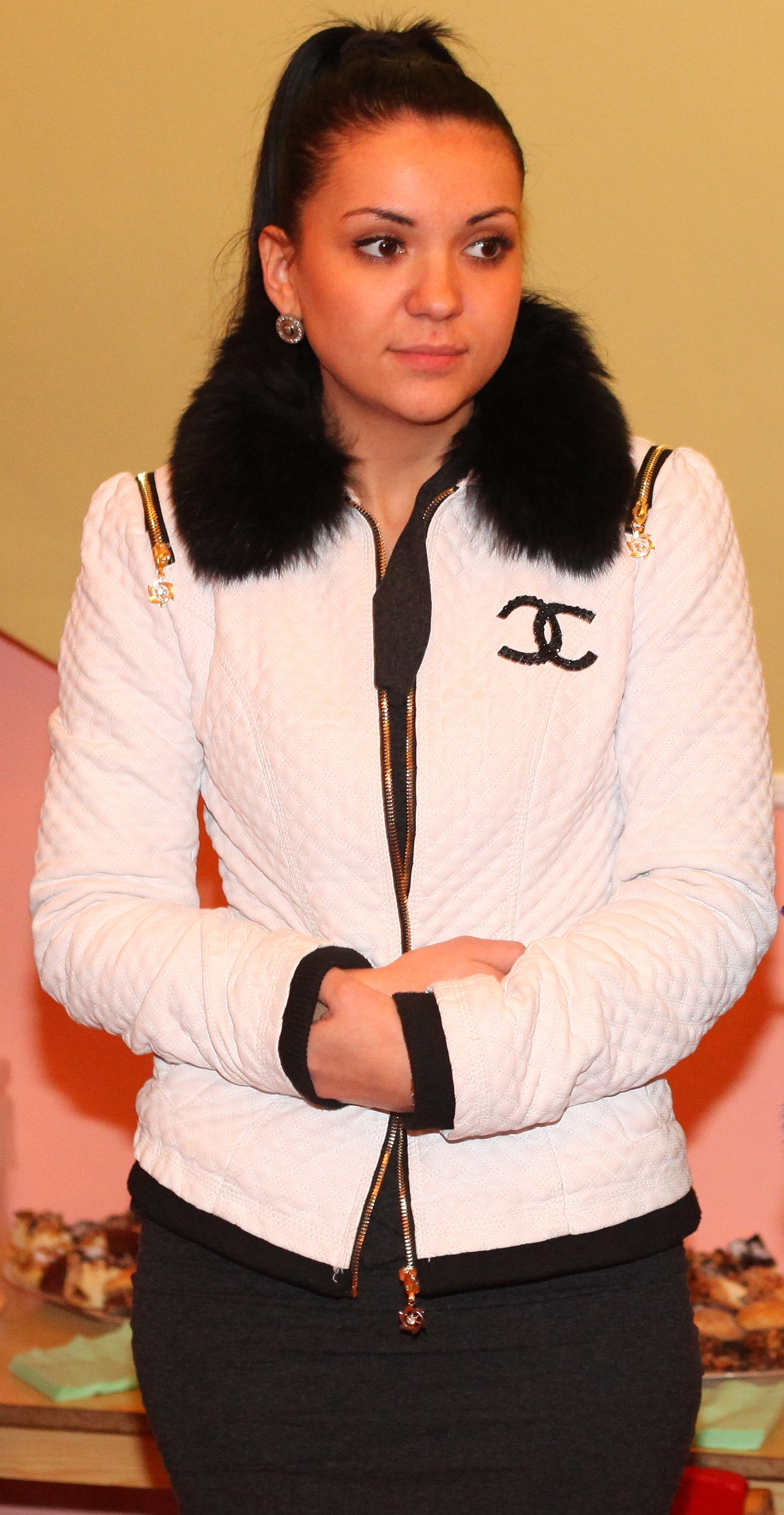 a pretty tender brunette Catholic woman in a Church, photo 3