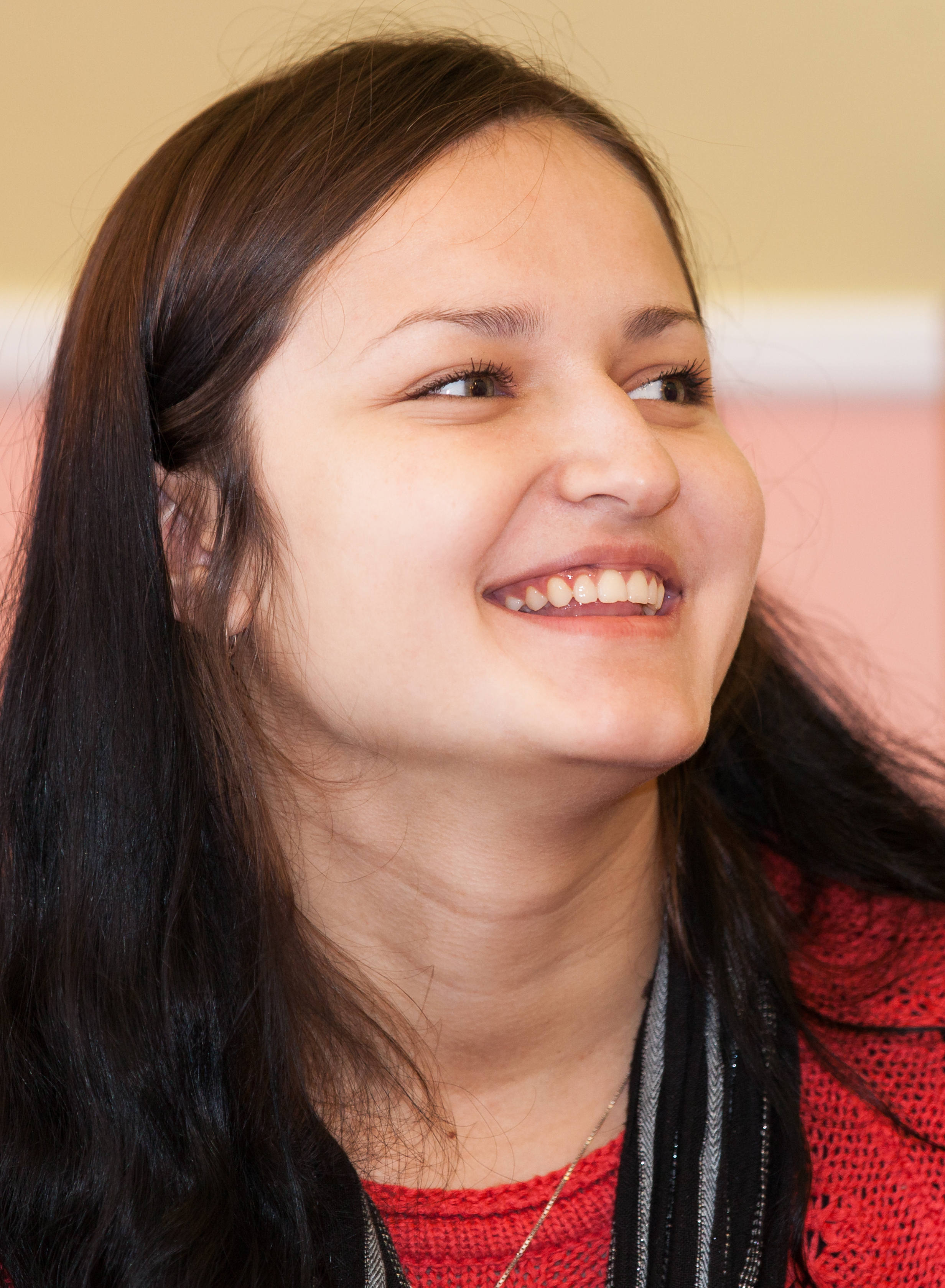 an amazingly beautiful young smiling Catholic woman photographed in November 2014, picture 19