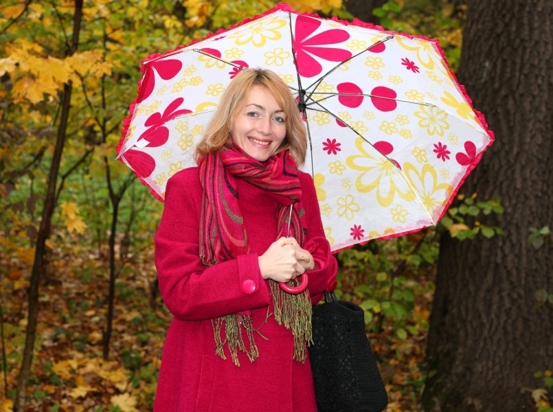 a beautiful Catholic woman with an umbrella, photo 5