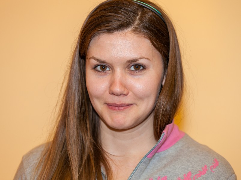 a brunette Catholic young cute woman photographed in April 2014, picture 3/13