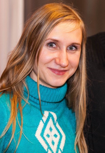 a young blond woman photographed in January 2014, portrait 1 out of 2