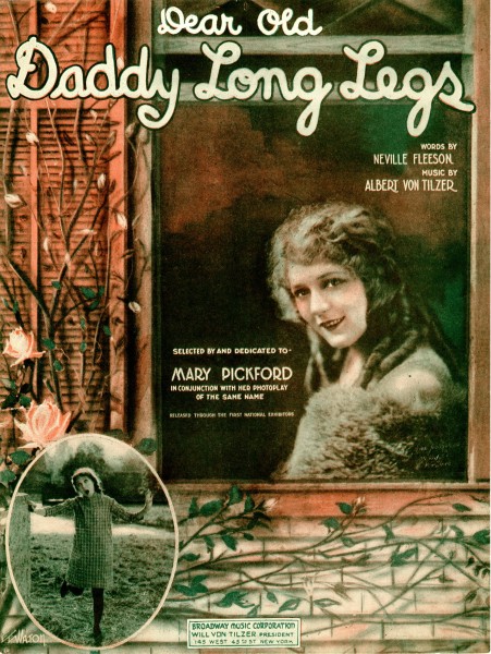 Sheet music cover - DEAR OLD DADDY-LONG-LEGS (1919)