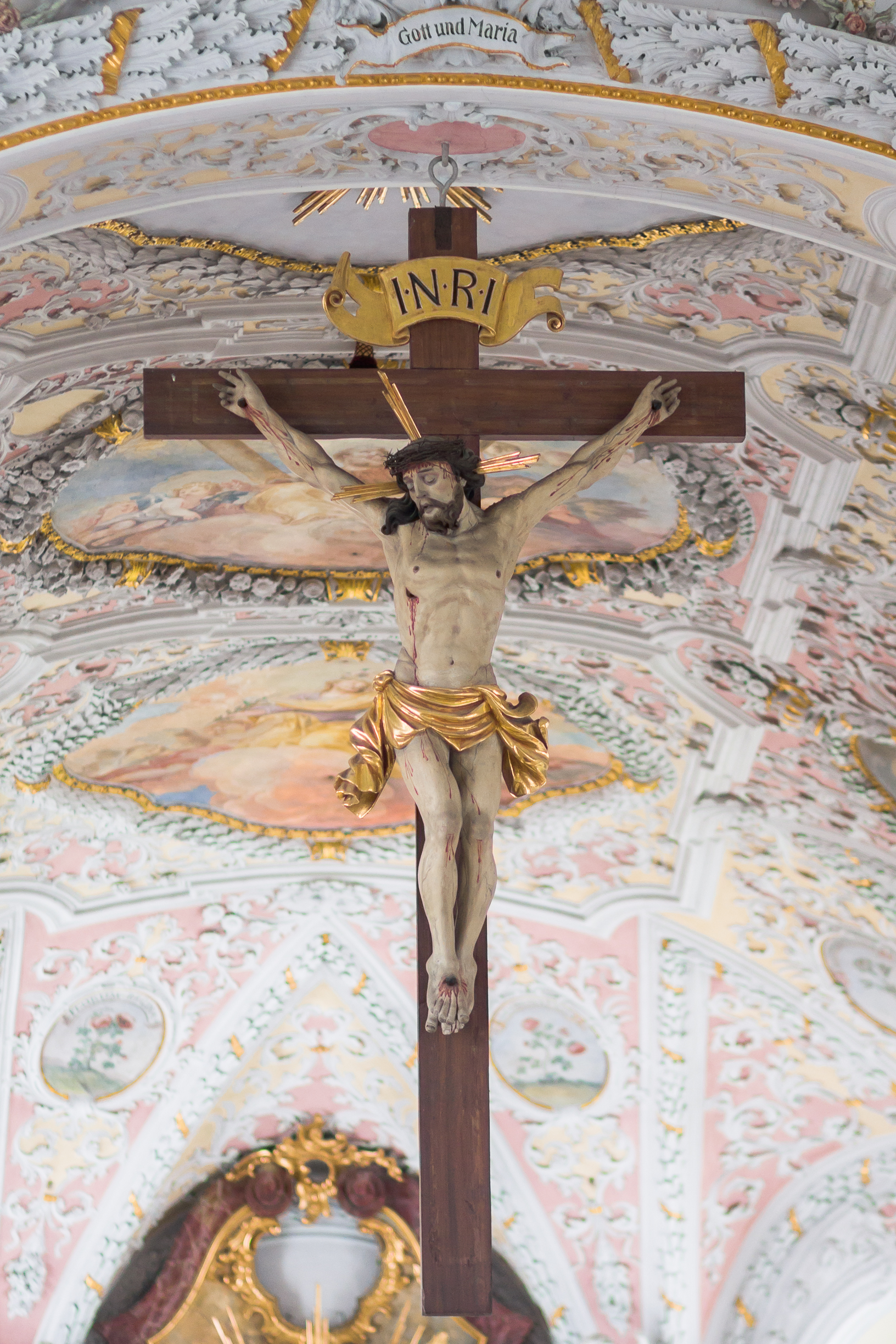 St. Andreas (Babenhausen) - cross hanging from the ceiling