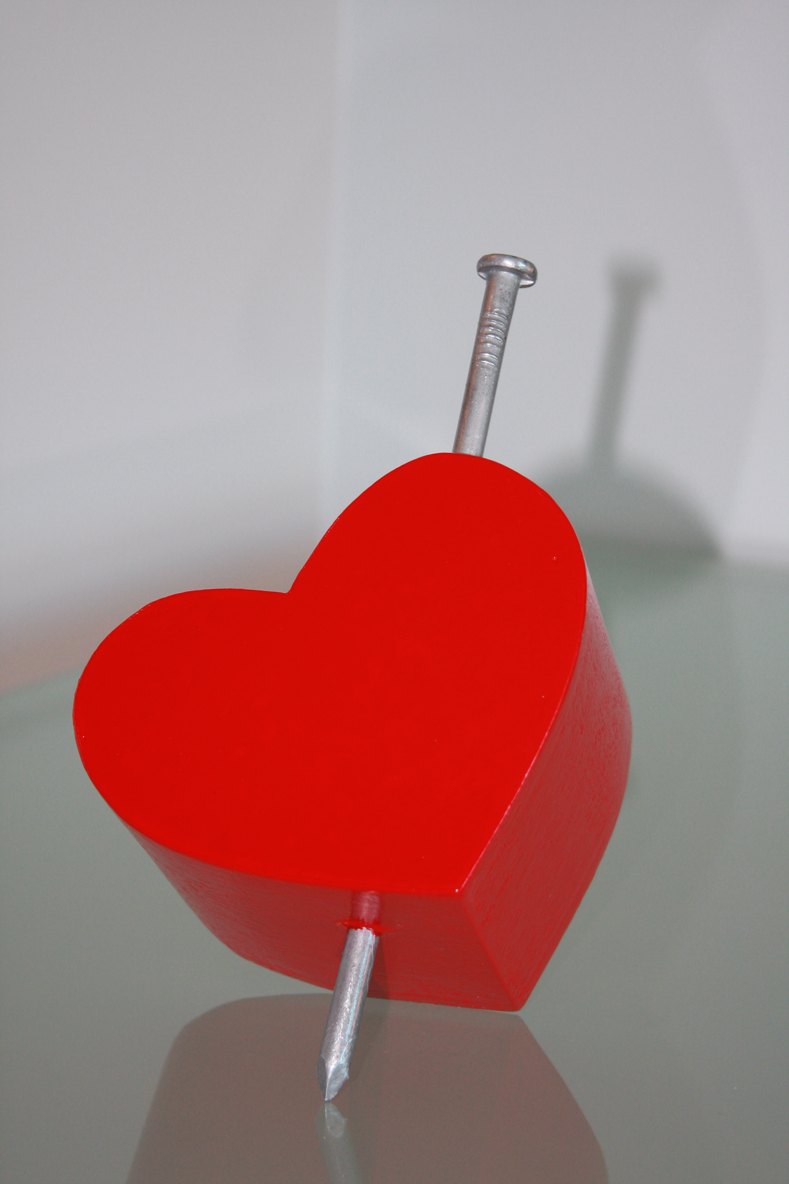 a heart nailed