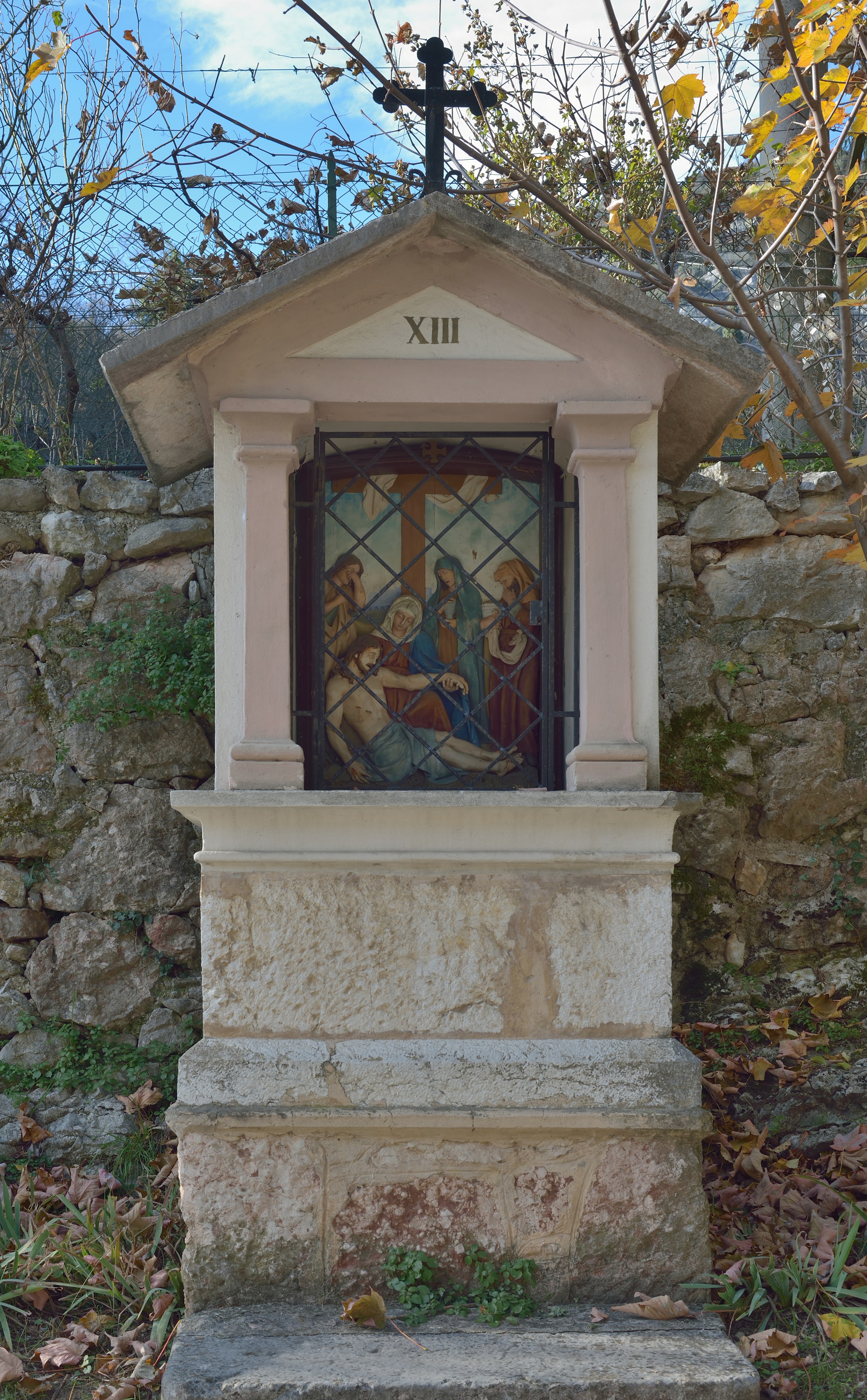 Thirteenth station of the cross in Laghel Arco detail