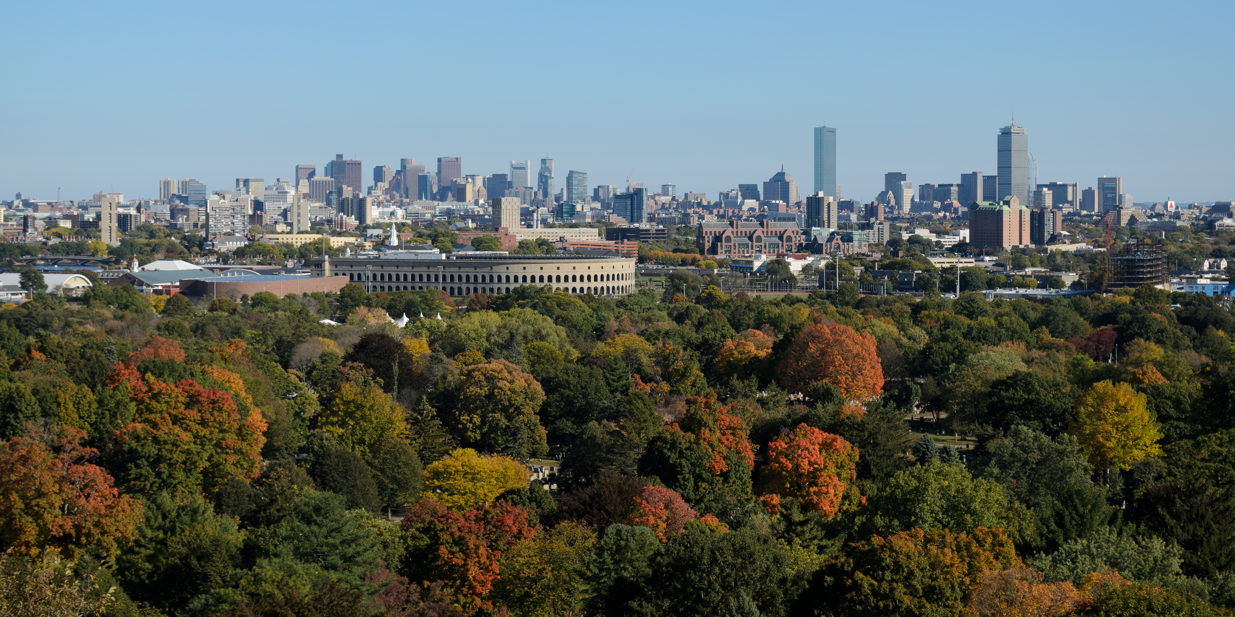Boston skyline from Mount Auburn October 2014