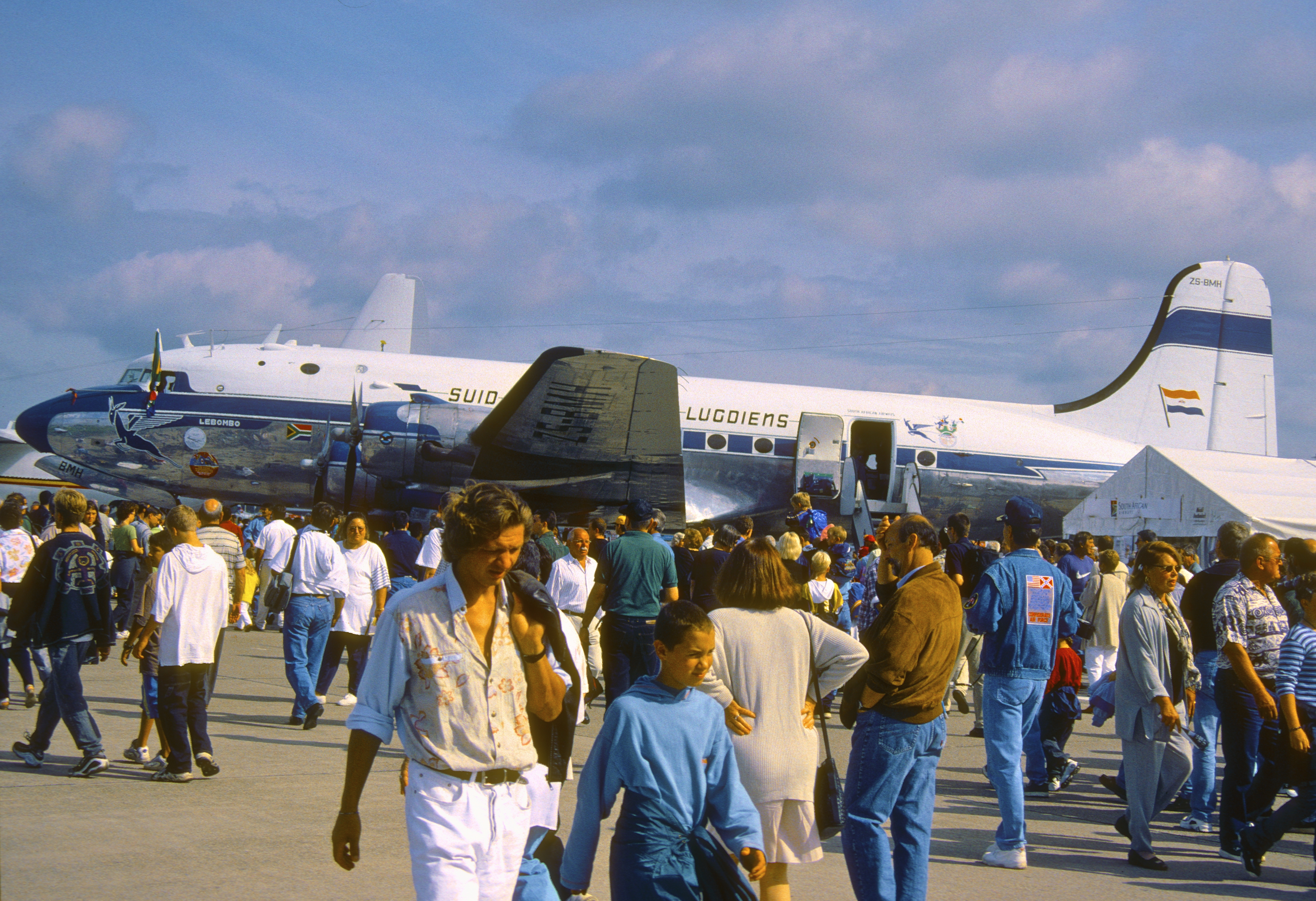 38al - South African Airways DC-4; ZS-BMH@ZRH;23.08.1998 (4707753472)