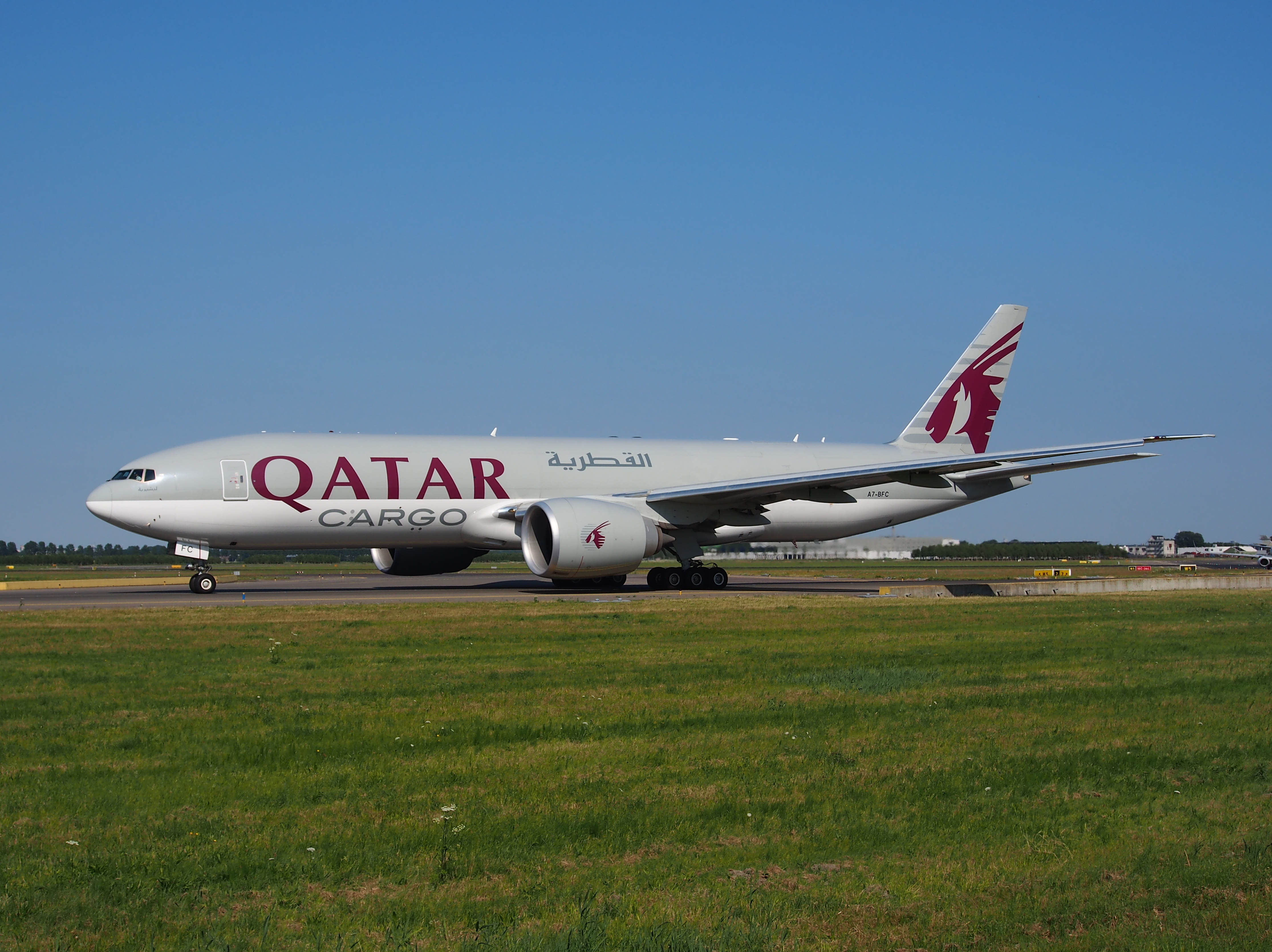 A7-BFC Qatar Airways Cargo Boeing 777-FDZ - cn 36099, taxiing 21july2013 pic-005