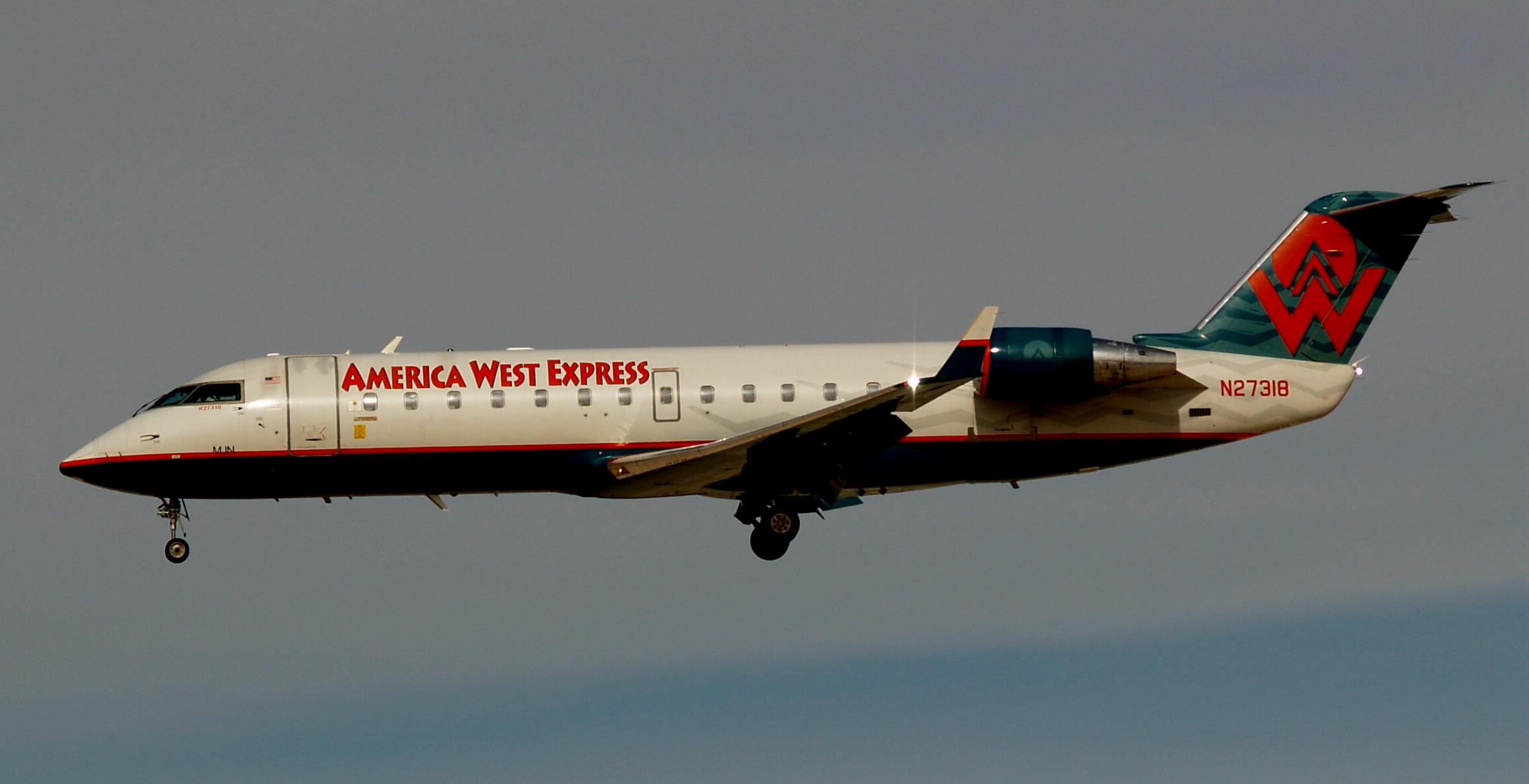 America West Express Bombardier CL-600-2B19 N27318