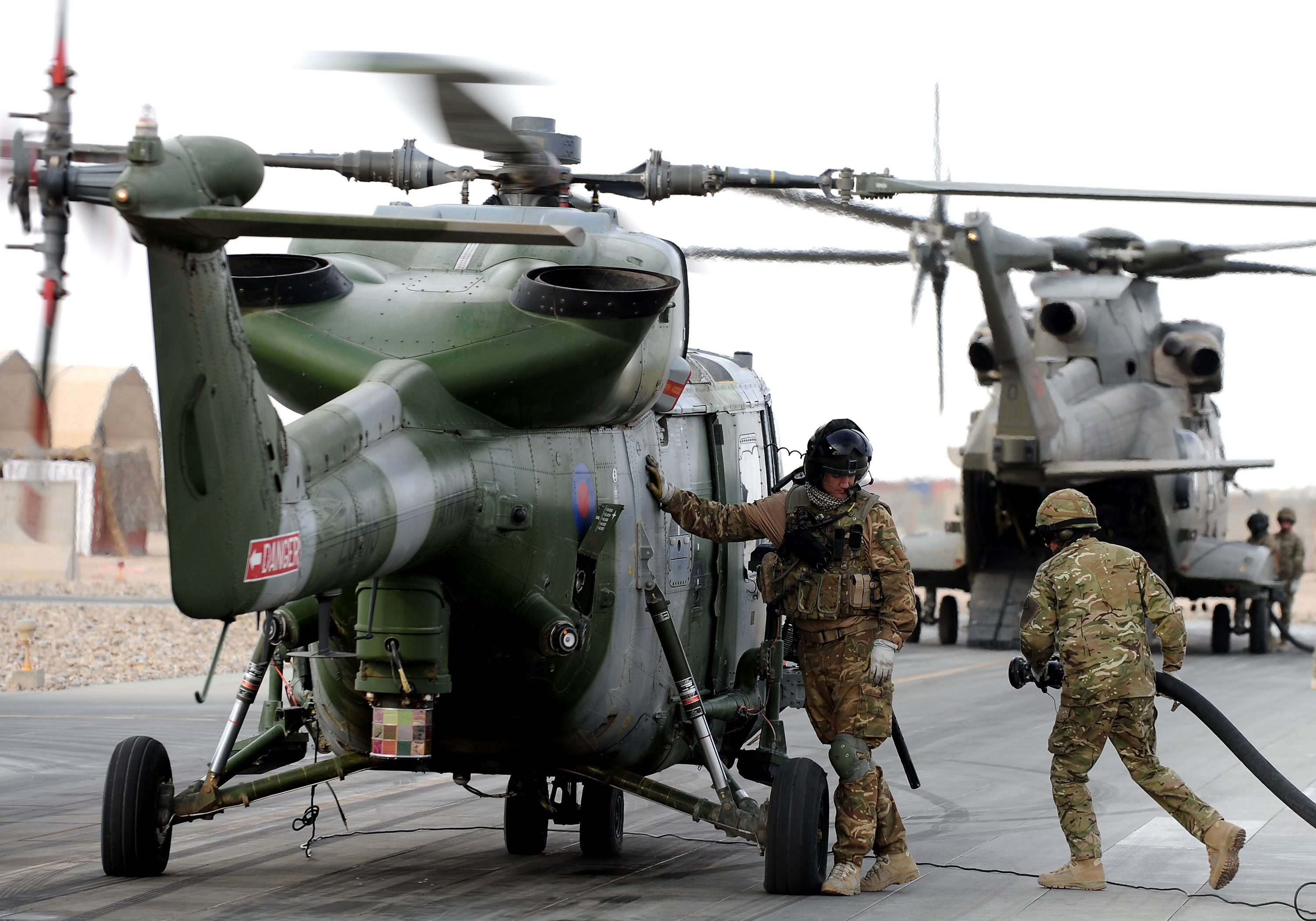 Army Air Corps Lynx Mk9A Helicopter Refuelling at Camp Bastion, Afghanistan MOD 45153336