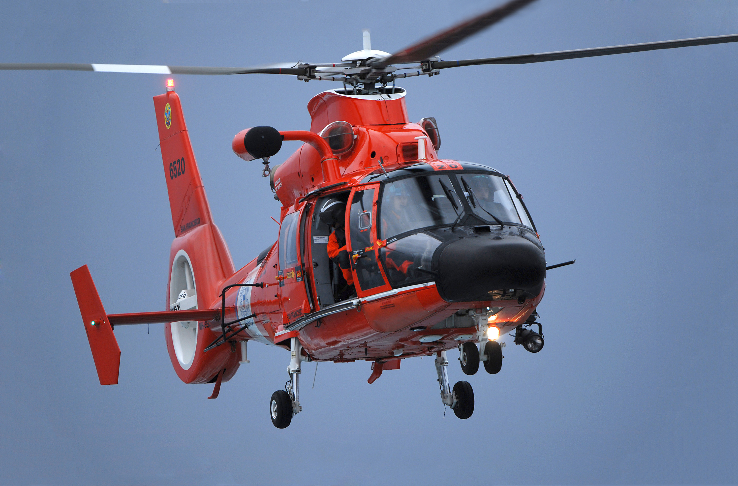 Coast Guard MH-65 Dolphin helicopter retouched