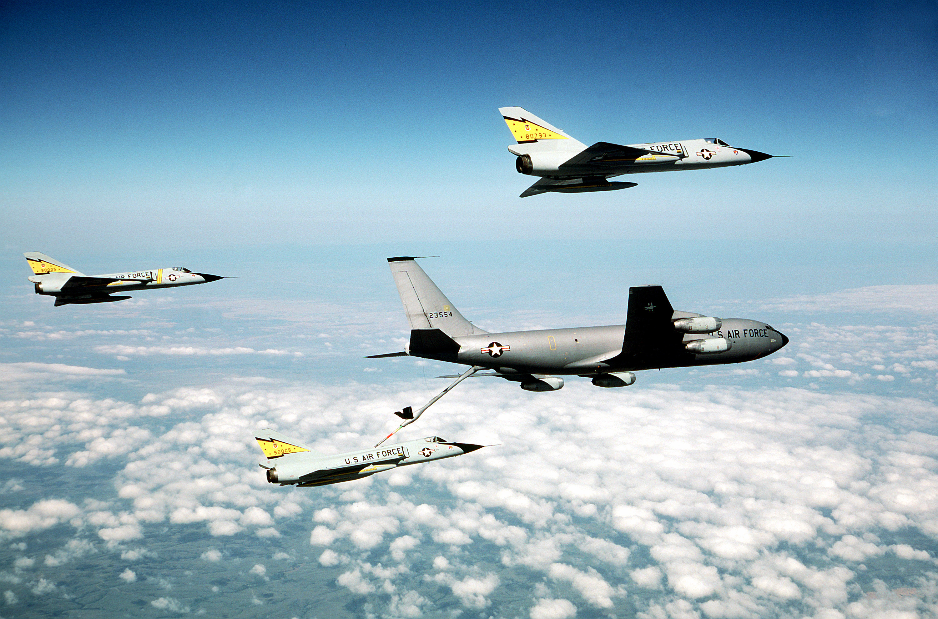 F-106s 5th FIS refueling from KC-135 1981