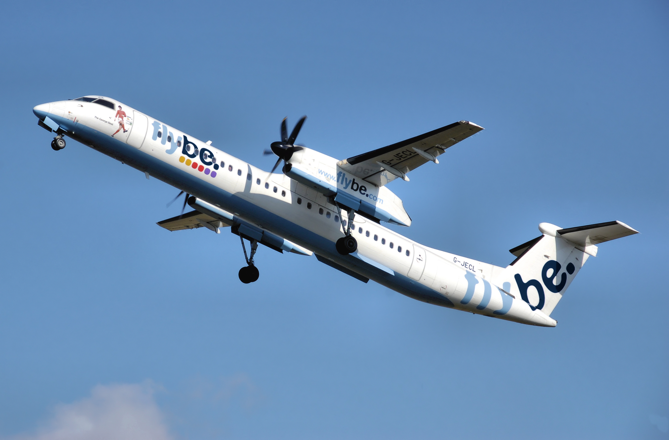 Flybe dash8 g-jecl takeoff manchester arp