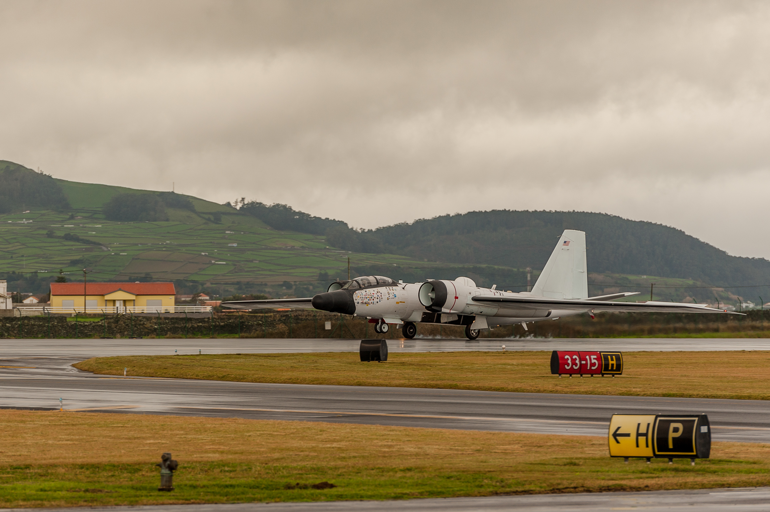 NASA's WB-57F Canberra refuels at Lajes -05